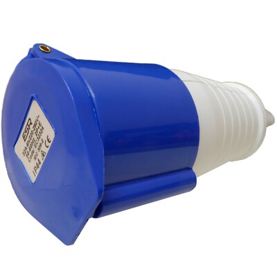 Base Enchufe Empotrar Inclinada Cetac 32A 2P+TT 200-250V IP44 Azul