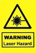 50 Warning Laser Hazard Labels / Stickers (76 x 51mm)