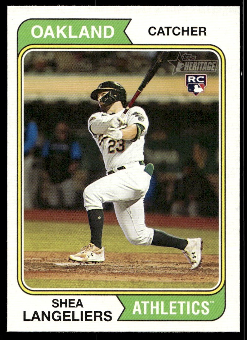2023 Topps Heritage Shea Langeliers Rookie G387 Oakland Athletics #190