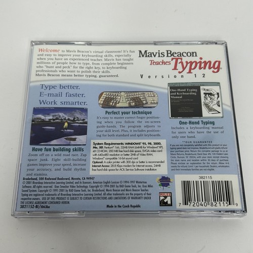 Mavis Beacon Teaches Typing Version 12 Windows PC CD-ROM Broderbund 2001 - Picture 3 of 3