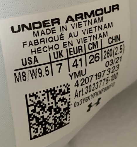 Under Armour Core Remix Pride Uomo NUOVO con etichetta 3023775-100 Uomo Bianco Slides Taglia 8 - Foto 11 di 12