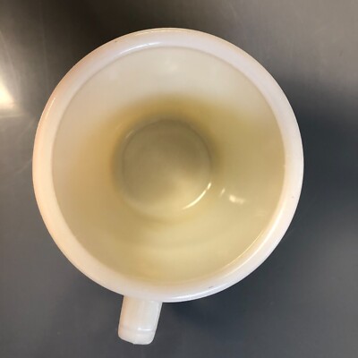 VTG - FIRE KING IVORY D HANDLE MUG FLAT BOTTOM (LIKE USED FOR