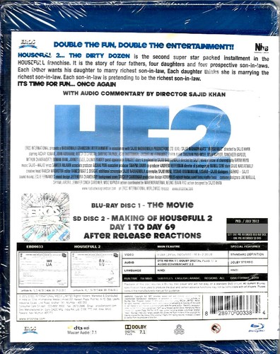 HOUSEFULL 2 - AKSHAY KUMAR, JOHN ABRAHAM -2 DISCs BOLLYWOOD BLU RAY-ENGLISH SUBS - Imagen 2 de 2