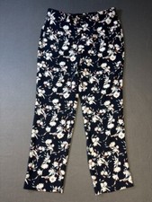 Banana Republic Avery 6R Pants Navy Floral Mid Rise Straight Through Hip & Thigh