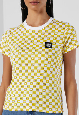 RARE VANS Women's x THE SIMPSONS Checkerboard Eyes T-Shirt NWT