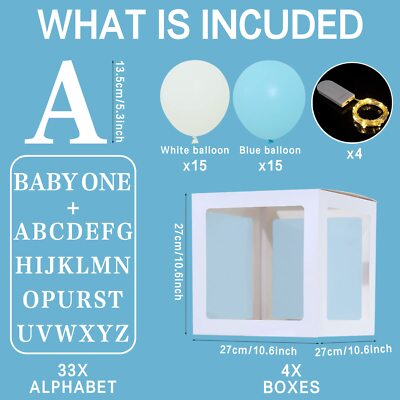 Boite Baby Shower Decoration Garcon, Vert Cube Baby Shower, 4 Pièces