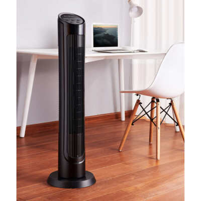 OmniBreeze, Oscillating Tower Fan w Multi Speed Remote Control