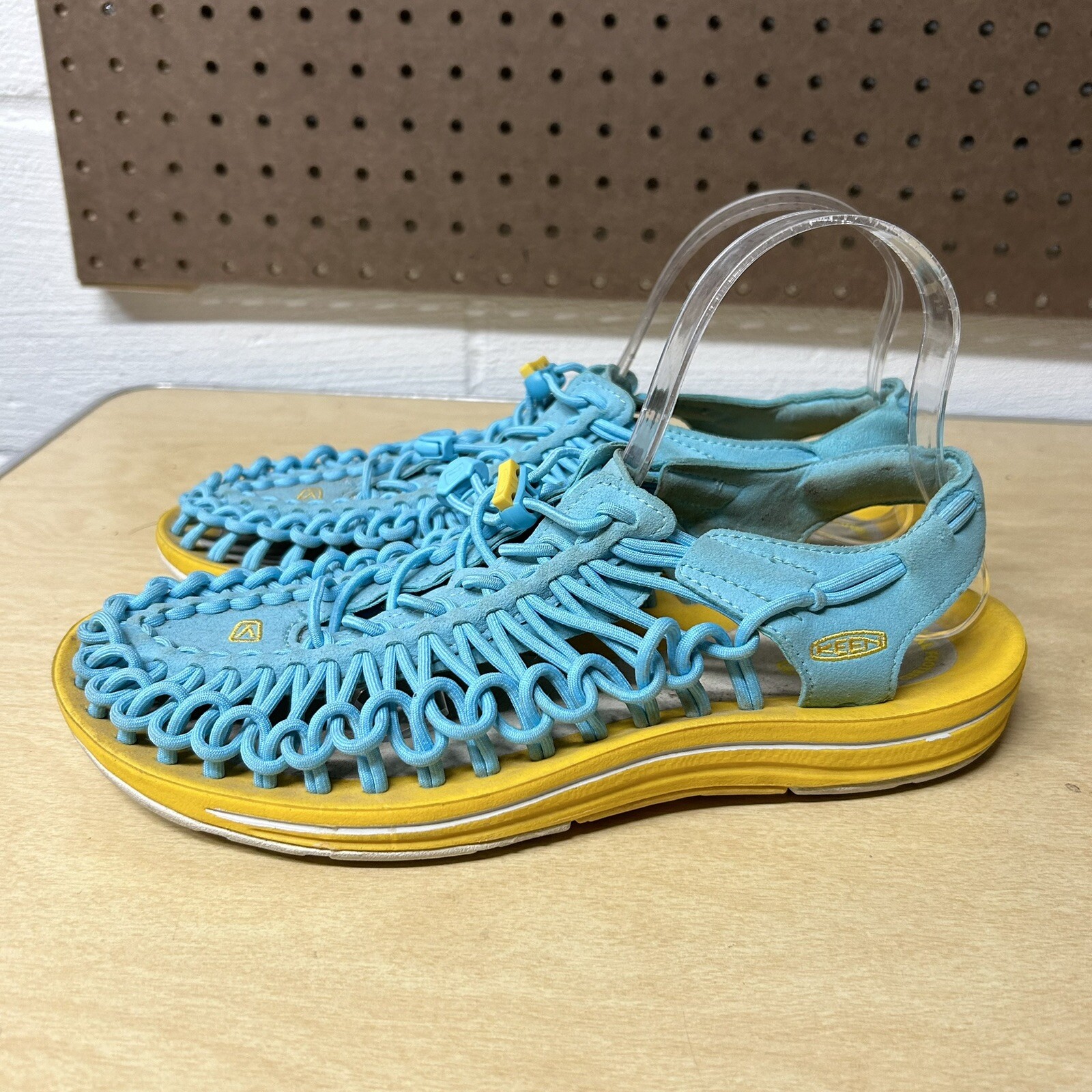 Keen Uneek scarpa donna 10 5 sandali scarpe intrecciate corda elastica escursionismo acqua blu