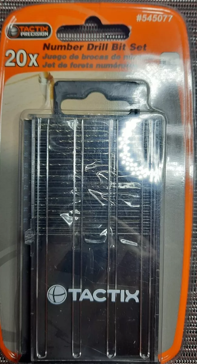 TACTIX PRECISION NUMBER DRILL BIT SET.SMALL BITS H.S.S 20 pieces