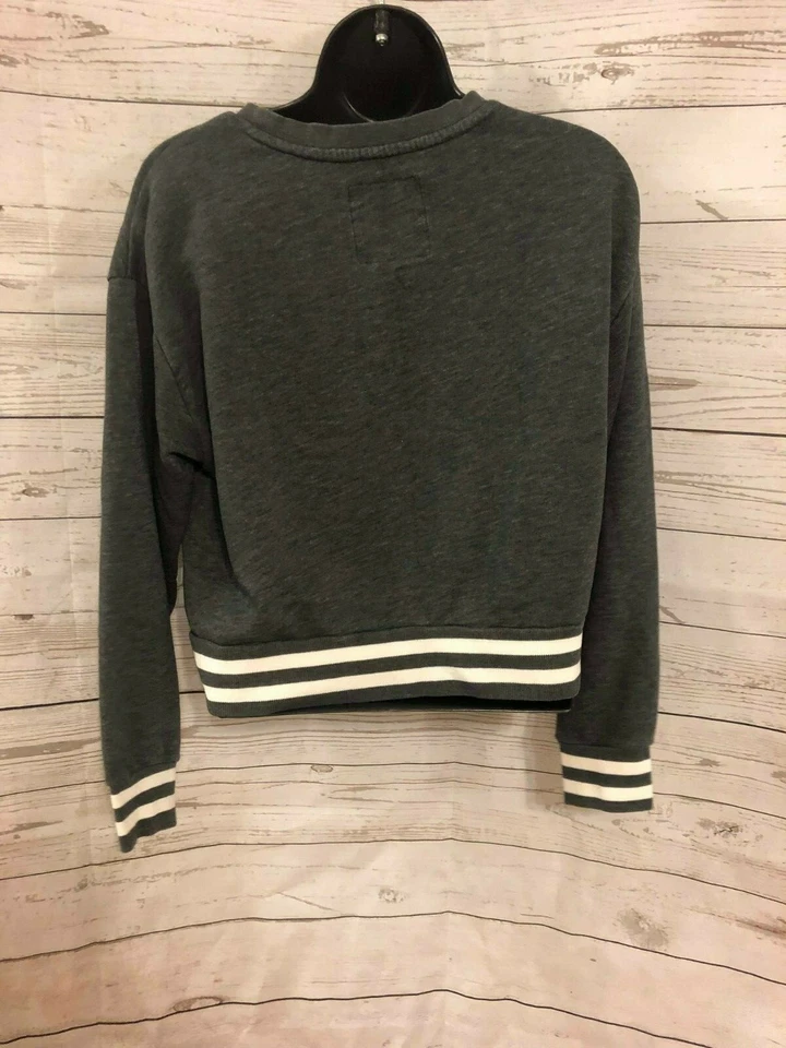 Sudadera para mujer Mossimo Supply Co ribete a rayas azul marino mezcla de algodón talla S Foto 3 de 4