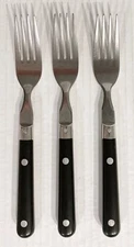 Washington Forge MARDI GRAS BLACK Handle 3 Dinner Forks Stainless WF Korea