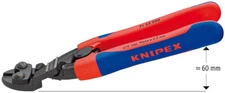 Knipex 7122200 Cobolt Compact Bolt Cutter, Angled Black With Slim Grips