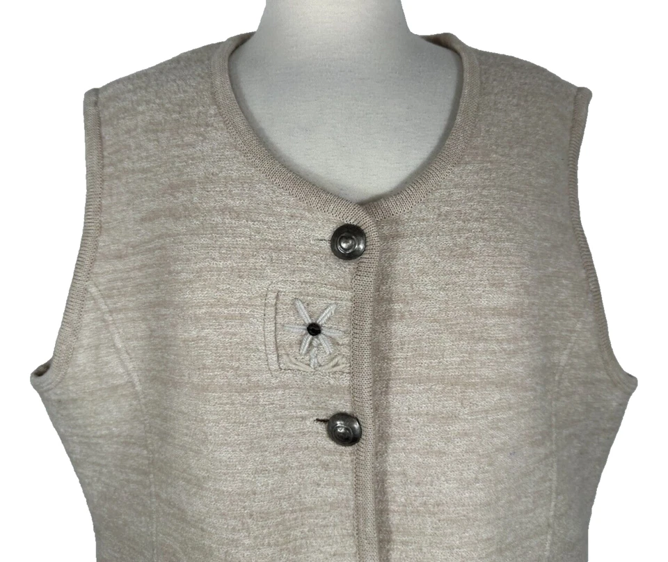 Chaleco de Colección Solo Para Mujer Talla XL Mezcla de Lana Bordado Botones Delanteros Nuevo Foto 4 de 4