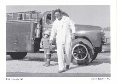 *Postcard-''Fire Dept.'' (1951 Inter'l Tanker Truck) *Holly Springs NC {C101}