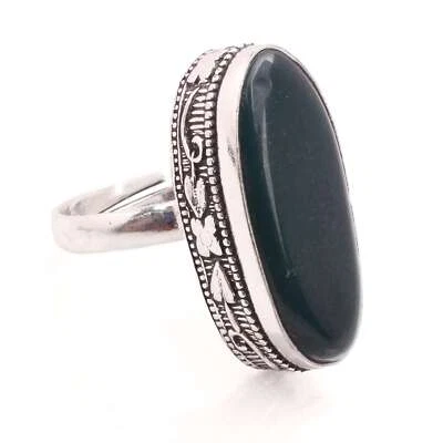Versilbert Verstellbar Handmade Ring für Damen Achat Edelstein R-540 - Bild 1 von 3