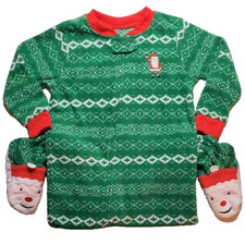 CARTER'S Baby Boy 24M Fairisle Santa Footed Pajama Sleeper NWT