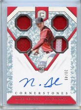 2019 CORNERSTONES #24 NICK SENZEL AUTOGRAPH PATCH CRYSTAL ROOKIE RC #30/49, REDS