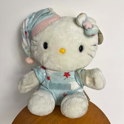 13'' Hello Kitty Plush Doll Blue Pajamas Bed Time Light Pals Stuffed Animal 2002