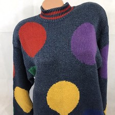 Vtg Liz Wear Sweater Women  s Medium Oversized Retro Totally 80s 90s Vintage Ware