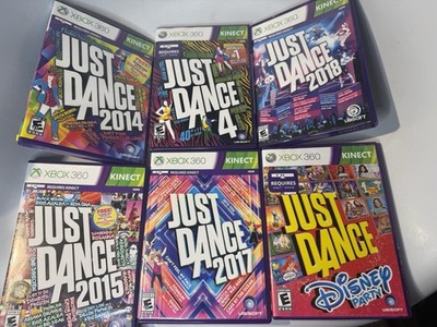 Lot of 6 Xbox 360 Kinect Games - Just Dance 4, 2014, 2015, 2017, 2018 &Disney Pa