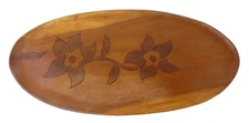 Custom Handmade Wooden Wood Elongated Shallow Decorative Platter Tray