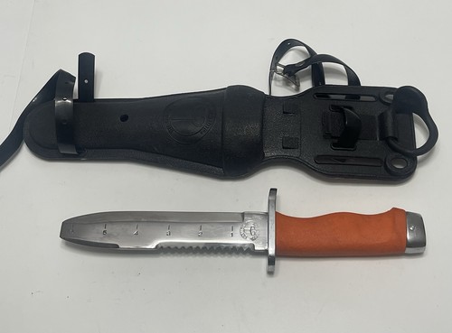 Vintage Aqua Lung US Divers Scuba Orange Knife Japan
