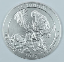 2012-P ATB 5 Oz Silver Quarter El Yunque Puerto Rico