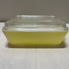 Vintage YELLOW Pyrex 1 1/2 QT. 0503 Refrigerator Casserole Dish w/ Lid 503-c