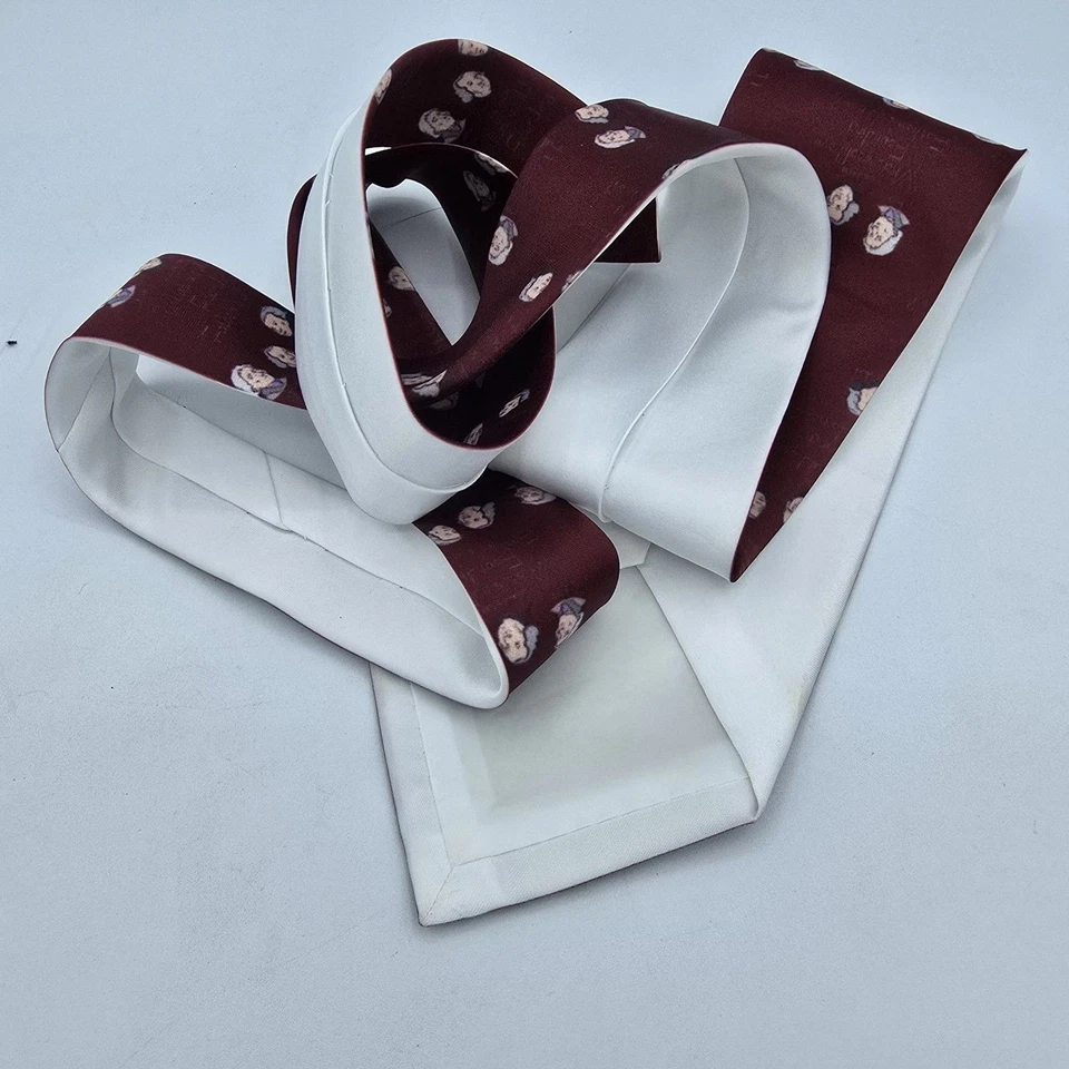 Corbata vintage para hombre con caras de padres fundadores, roja y blanca, 56x4 pulgadas Foto 3 de 4