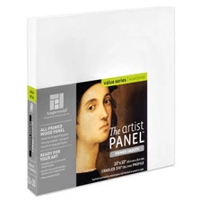 Ampersand Primed Smooth Gesso Art Panel 10x10 Cradled Wood for Multimedia Art