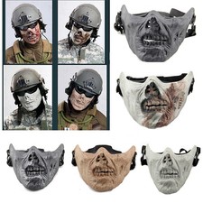 Máscara protectora táctica calavera media máscara facial Airsoft horror Halloween disfraces máscaras