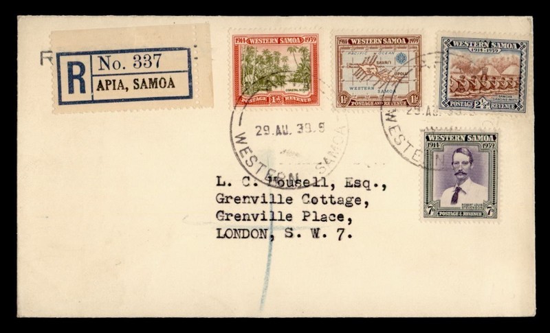DR WHO 1939 WESTERN SAMOA REGISTERED APIA TO ENGLAND R56868