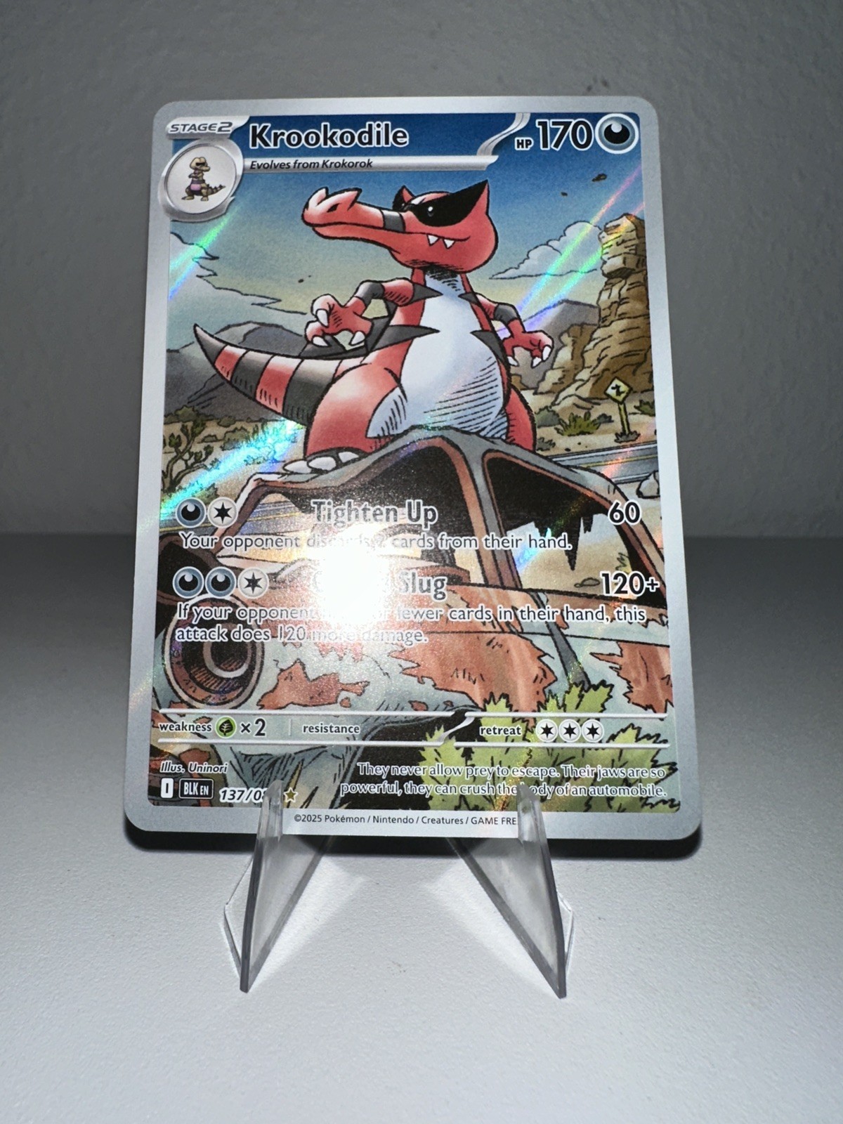 Krookodile - 137/086 - Pokemon Black Bolt Illustration Rare NM 10 POTENTIAL