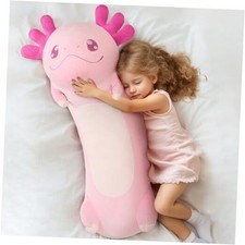 Long Plush Body Pillow, 39.5 Inches Giant Pink Stuffed Animal Soft Axolotl