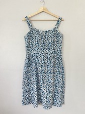 LOFT Floral Mini Dress Women Sz 10T Blue, White Sleeveless