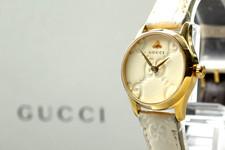 [Near MINT] Gucci G Timeless Ya126580 126.5 Gold Cream Dial Qz Women's Watch