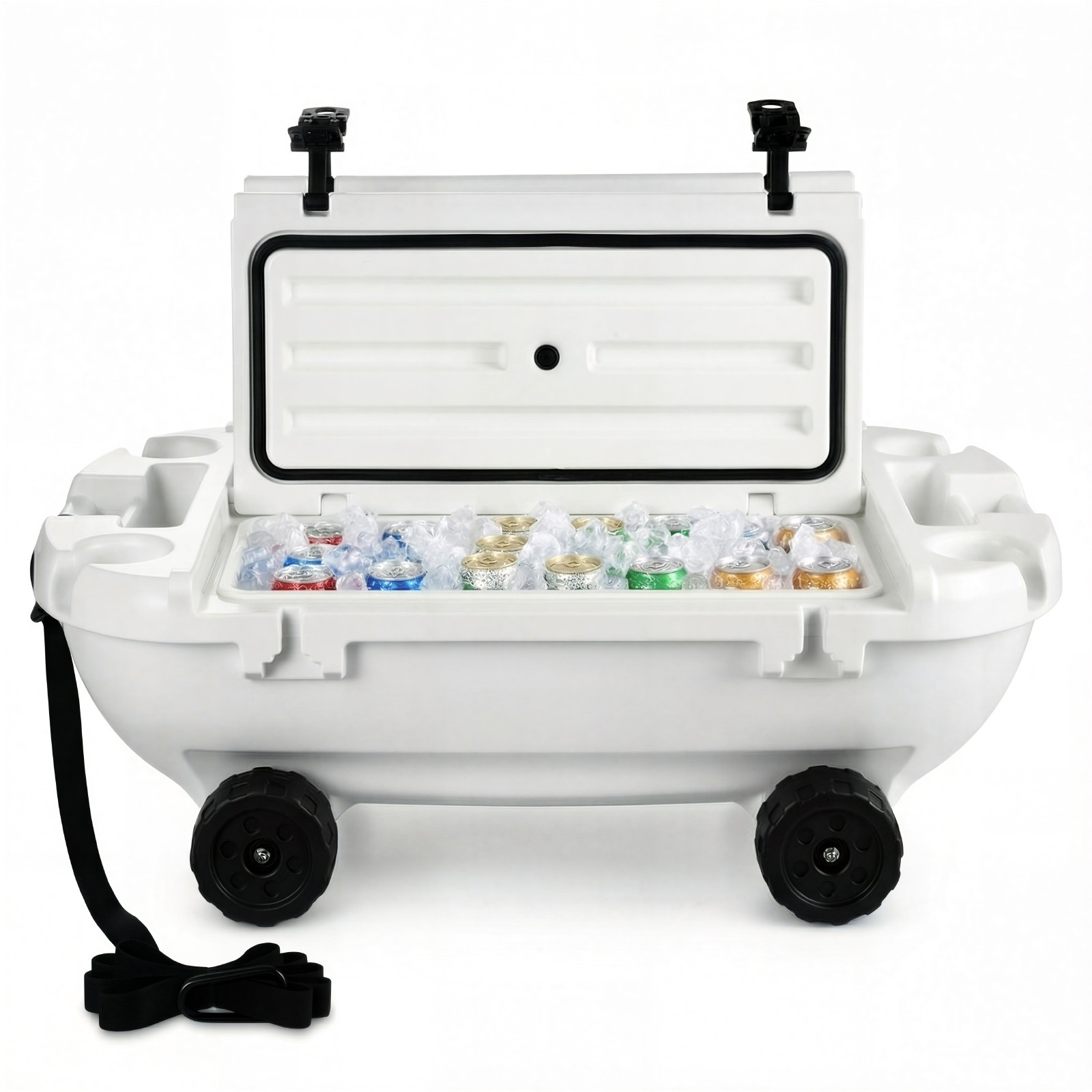 Ice Chest With Wheels For Water Land Lake White