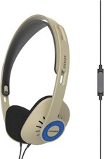 On-Ear Headphones with Mic, Touch Remote, 3.5mm Wired, Retro Style, Rhythm Beige