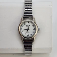 ACQUA Timex Women's Watch 24MM White Dial Gray Expandable Band 6" New Battery