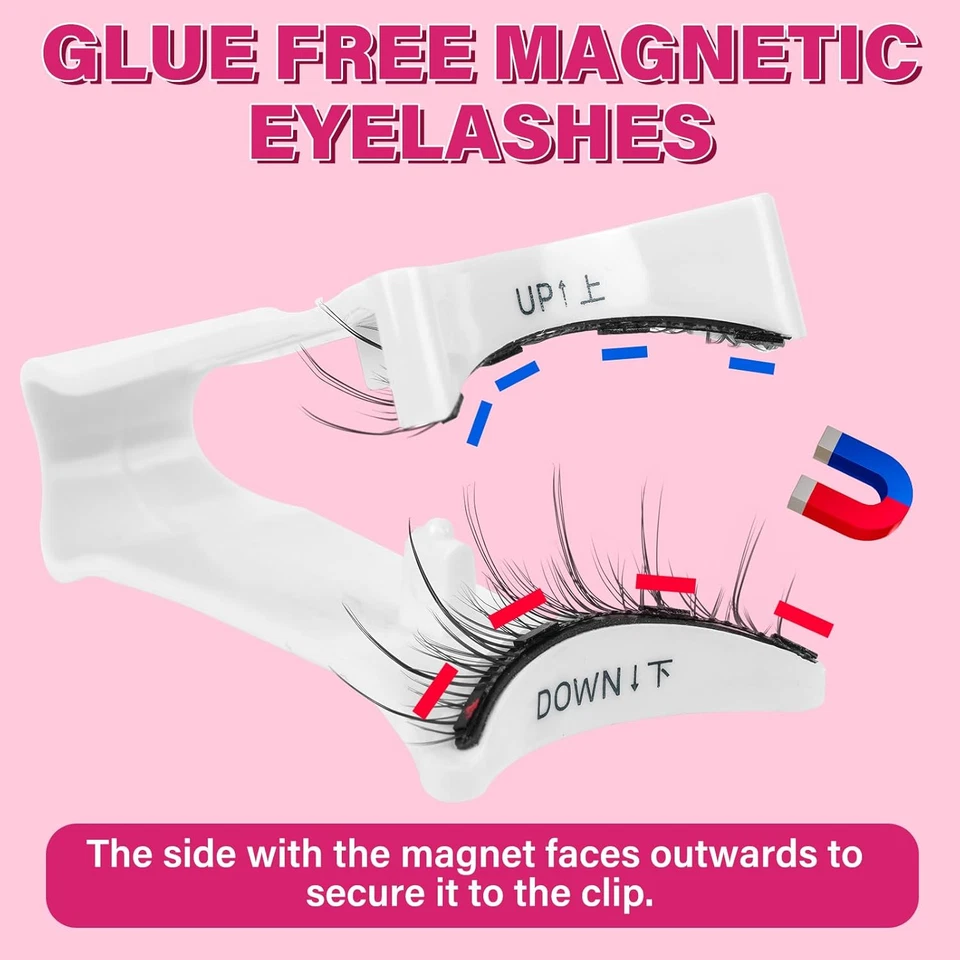 Magnetic Eyelashes Long Lasting and Reusable Magnetic Lashes 2 Pair 4 Magnets No - Image 3 of 4