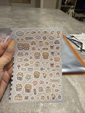 Autocollants Holographiques Kawaii Animaux & Gourmandises A2 10x15cm Neuf