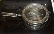 Vintage Pyrex Flameware Saucepan Pot 6323B & 6323C Locking Lid & Handle