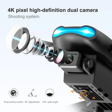4K HD Camera Drone WiFi FPV RC Foldable Dual Camera with 4 Batteries 2