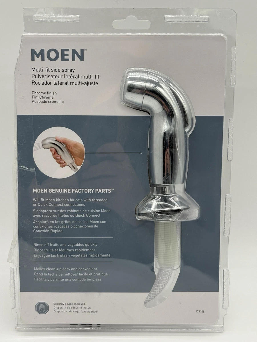 Grifo De Cocina Monomando Moen Adler - Arco Bajo, Con Rociador Lateral, Acero Inoxidable Resistente A Manchas