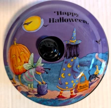 Vintage See's Candy Halloween Candy Dish with Lid Ceramic 5.5" Dia - Darling!