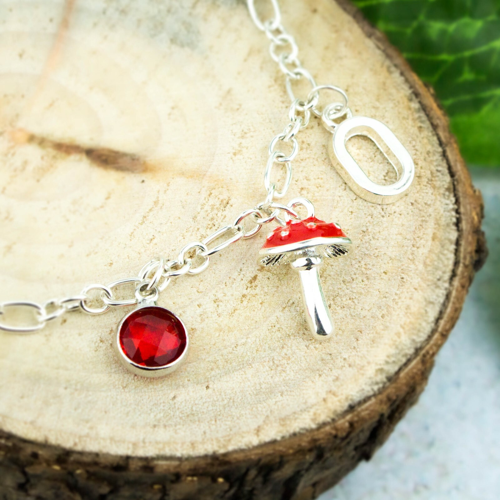 Toadstool Bracelet, Personalised Gift, Mushroom Jewelry, Goblincore, Cottagecore