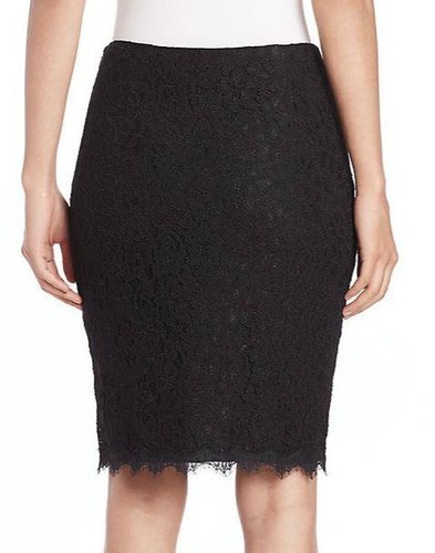 Falda lápiz Diane von Furstenberg encaje negro DVF Cloe $268 nueva con etiquetas 14 - Imagen 4 de 12