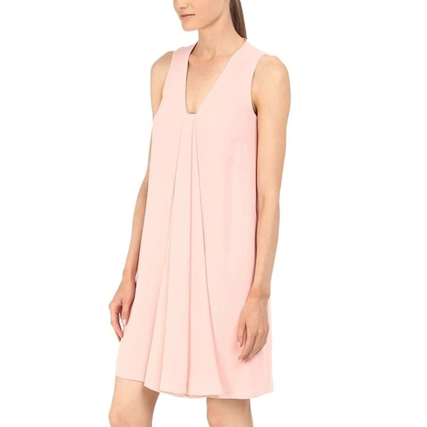 Vestido McQ Alexander McQueen Paloda Rosa V Drapeado Para Mujer Talla 42 L85607 Foto 4 de 4