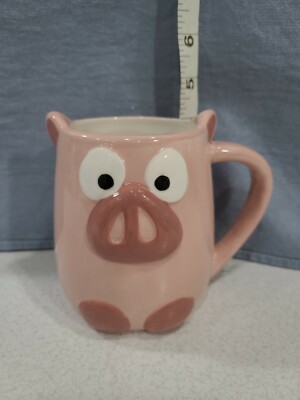 Pink Pig Coffee Mug Cup 3D Piggy Shaped by Tag Figural Swine Collectible  Ceramic | eBay