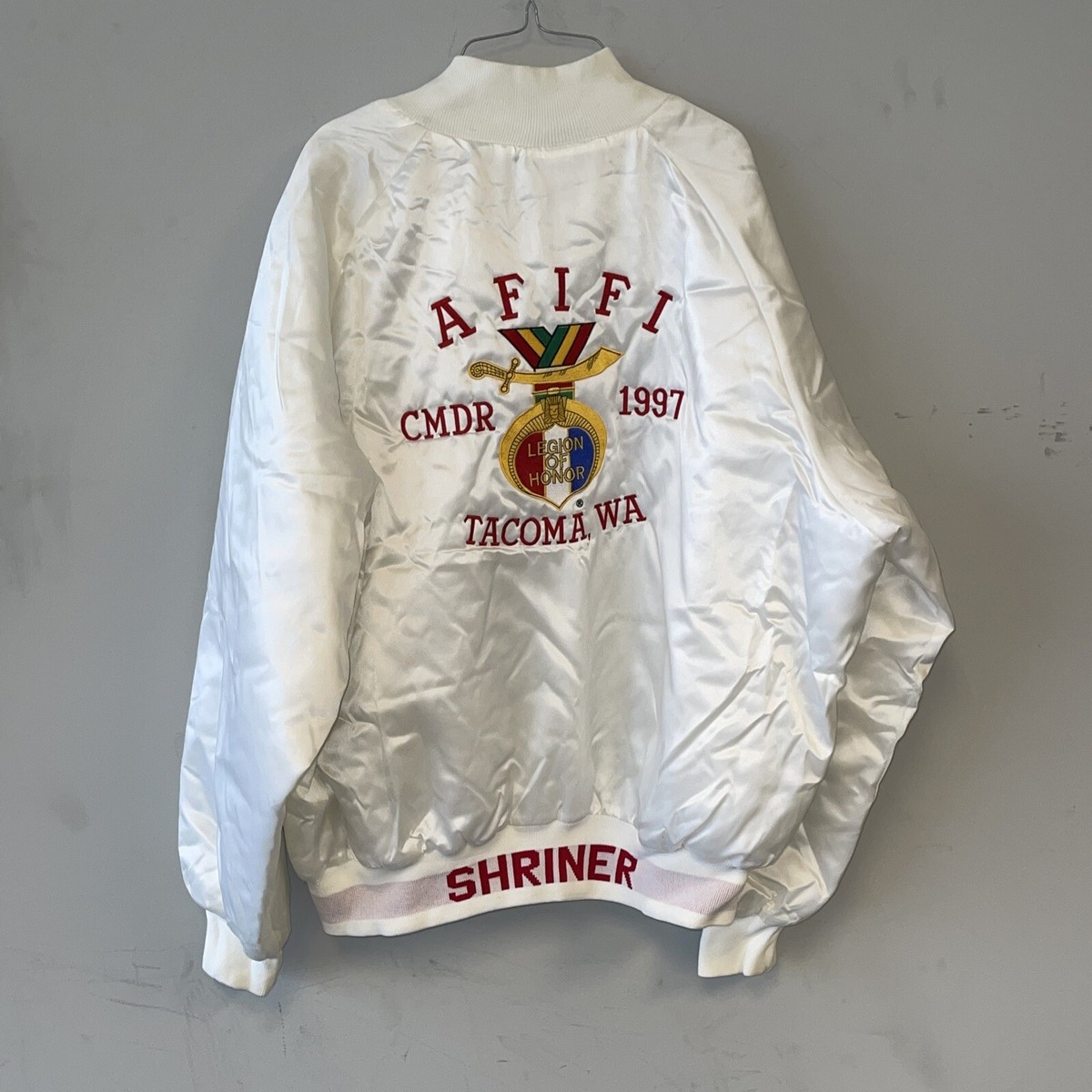WESTARK Shriners Satin Jacket Embroidered AFIFI CMDR 1997 LEGION OF HONOR TACOMA View 2